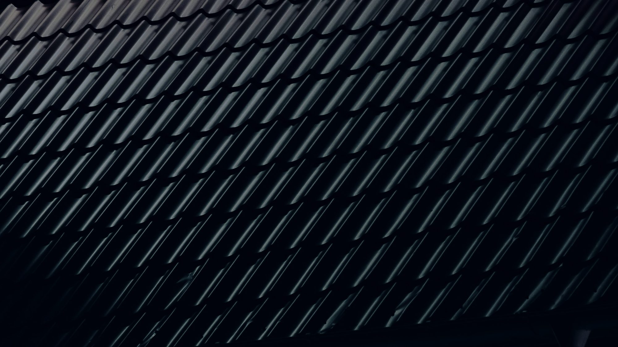 Dark roof tiles in low light